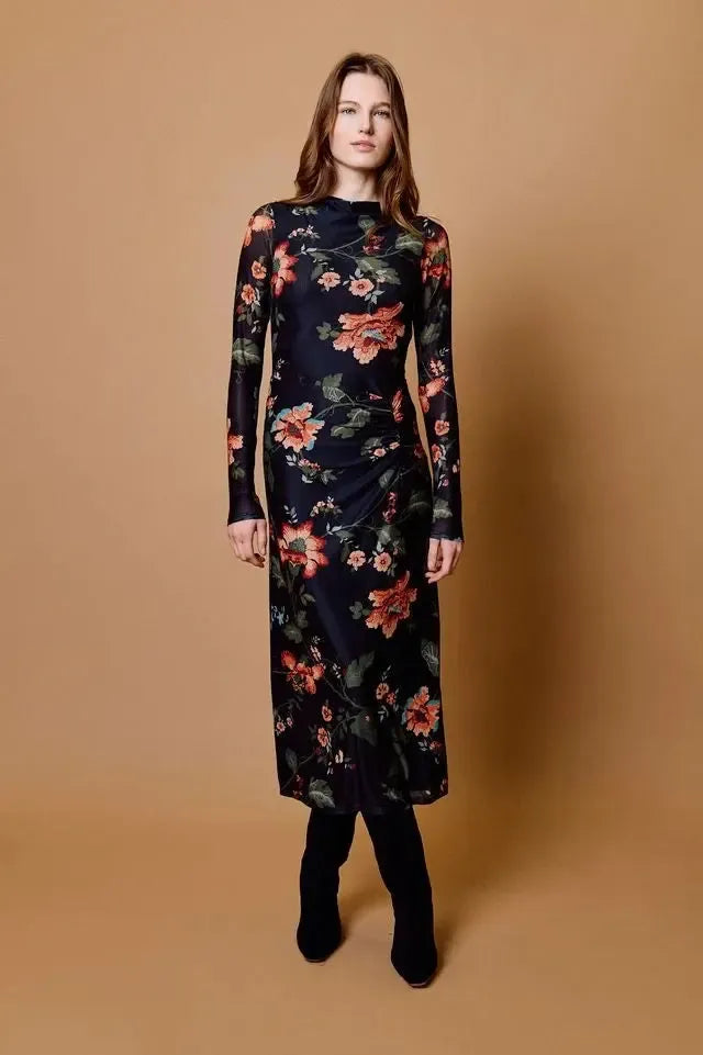 Cleobella Katya Midi Dress - Chant Des Fleur Print-Hand In Pocket
