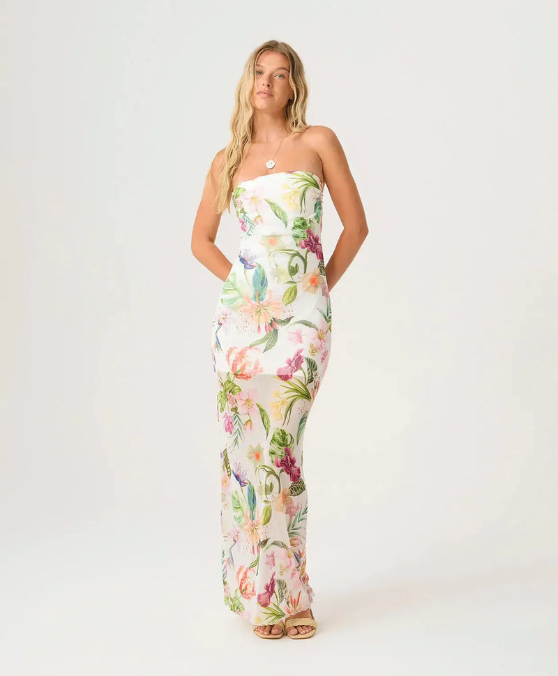 PQ Swim Sofia Tube Dress- Paradise Bloom-Hand In Pocket