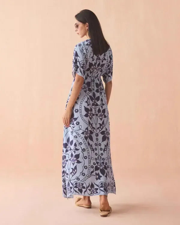 Omika Pia Caftan- Ceci Lagoon-Hand In Pocket
