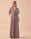 Omika Pia Caftan-Omari Hibiscus-Hand In Pocket