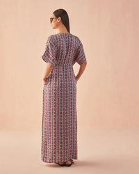 Omika Pia Caftan-Omari Hibiscus-Hand In Pocket