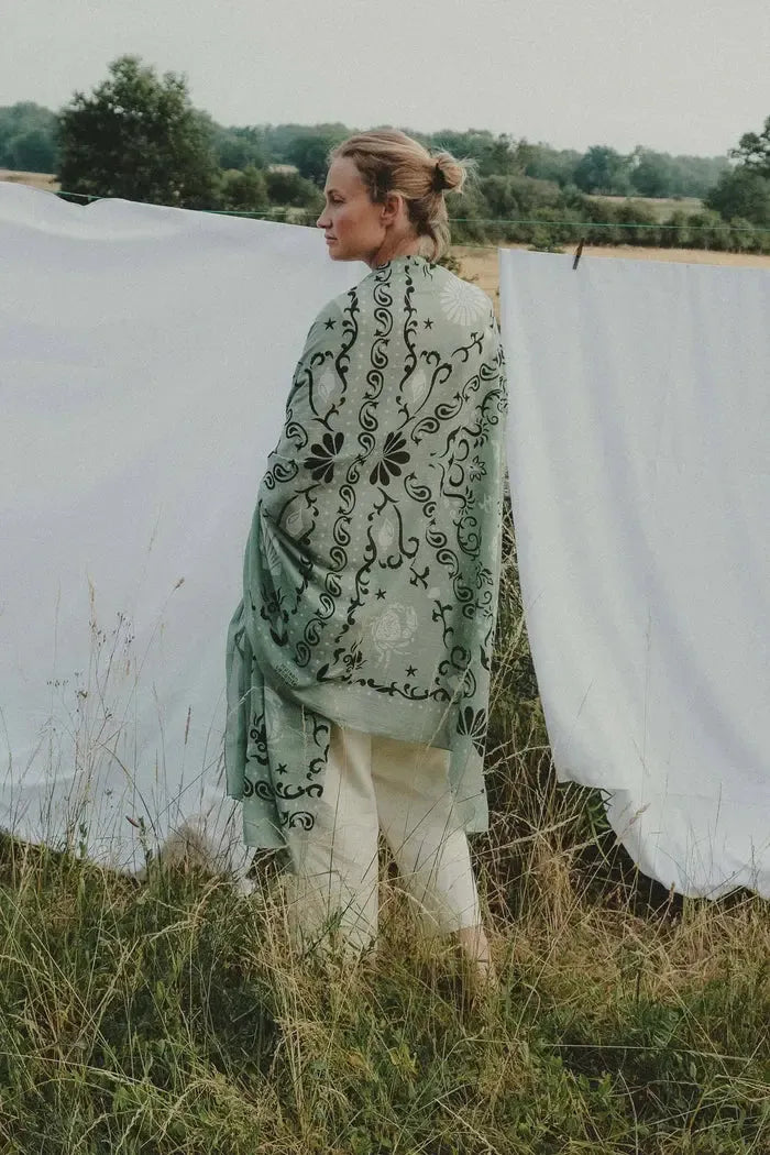 Cotton Pareo Large Curstaces -Green