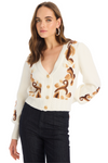 Allison Piper Cardigan - Ivory/ Brown-Hand In Pocket