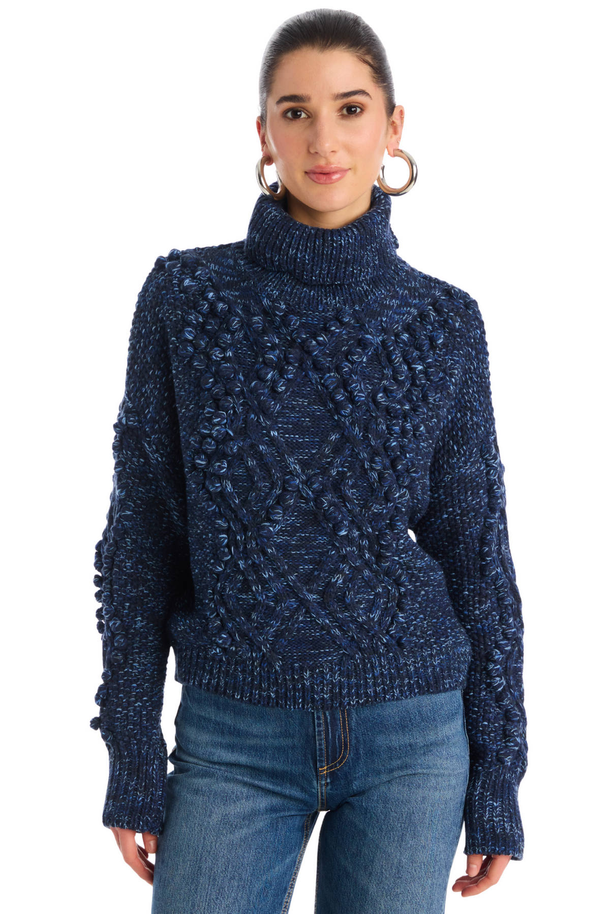 Allison Daphne Sweater- Midnight Space Dye-Hand In Pocket