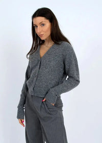 RD Style Tesni Cardigan - Grey-Hand In Pocket