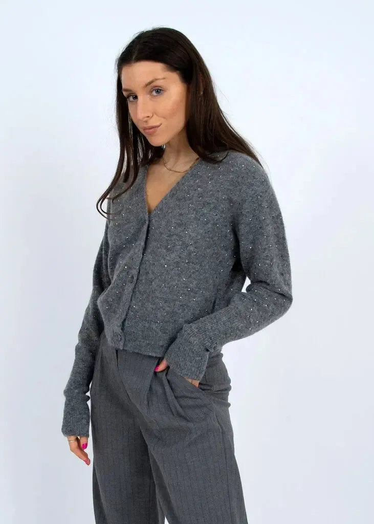 RD Style Tesni Cardigan - Grey-Hand In Pocket