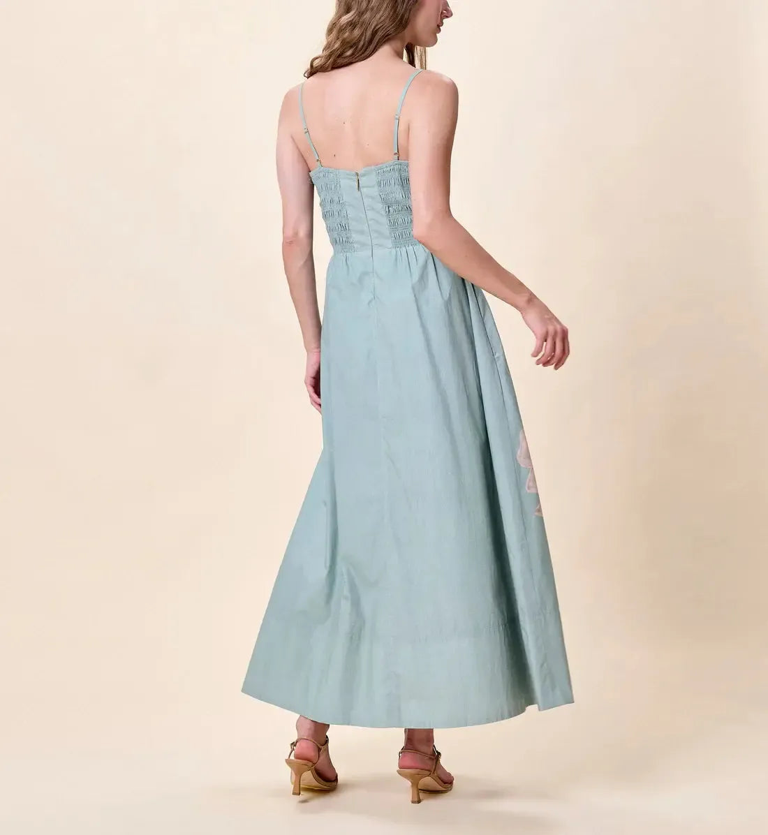 Cleobella Riley Ankle Dress - Moresco Blue Surf-Hand In Pocket