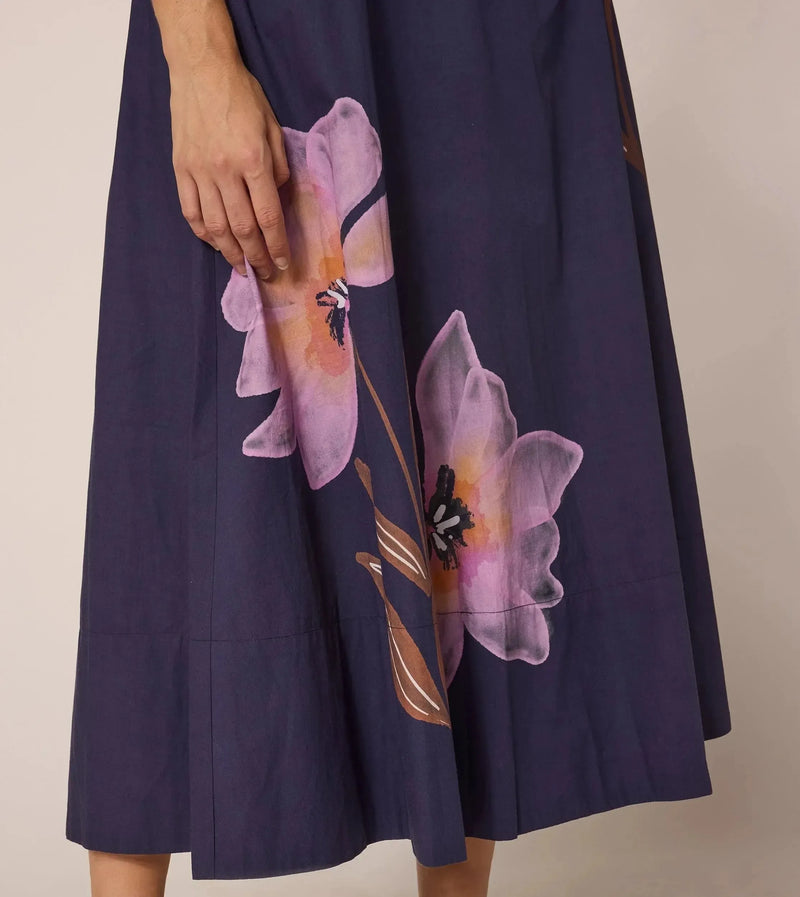 Cleobella Riley Ankle Dress- Moresco Navy Print-Hand In Pocket