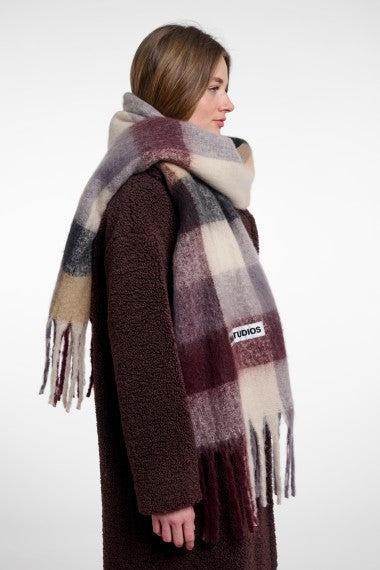 Rino & Pelle Halia Plaid Patterned Scarf - Dusty