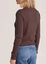 Bobi Ruffle Cardigan - Mocha