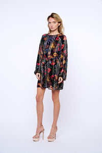 Ciebon Odette Bubble Sleeve Mini Dress - Black Multi