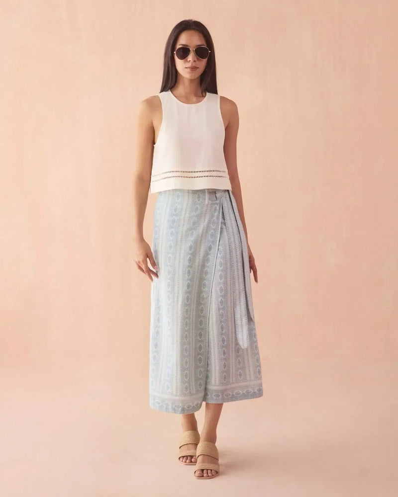 Omika Sammi Midi Skirt - Fiona Ice-Hand In Pocket