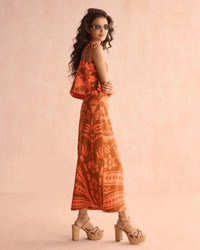 Omika Sammi Skirt - Naia Terracotta-Hand In Pocket