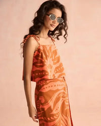 Omika Sammi Skirt - Naia Terracotta-Hand In Pocket
