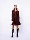 Ciebon Laurie Belted Mini Dress - Brown Wine-Hand In Pocket