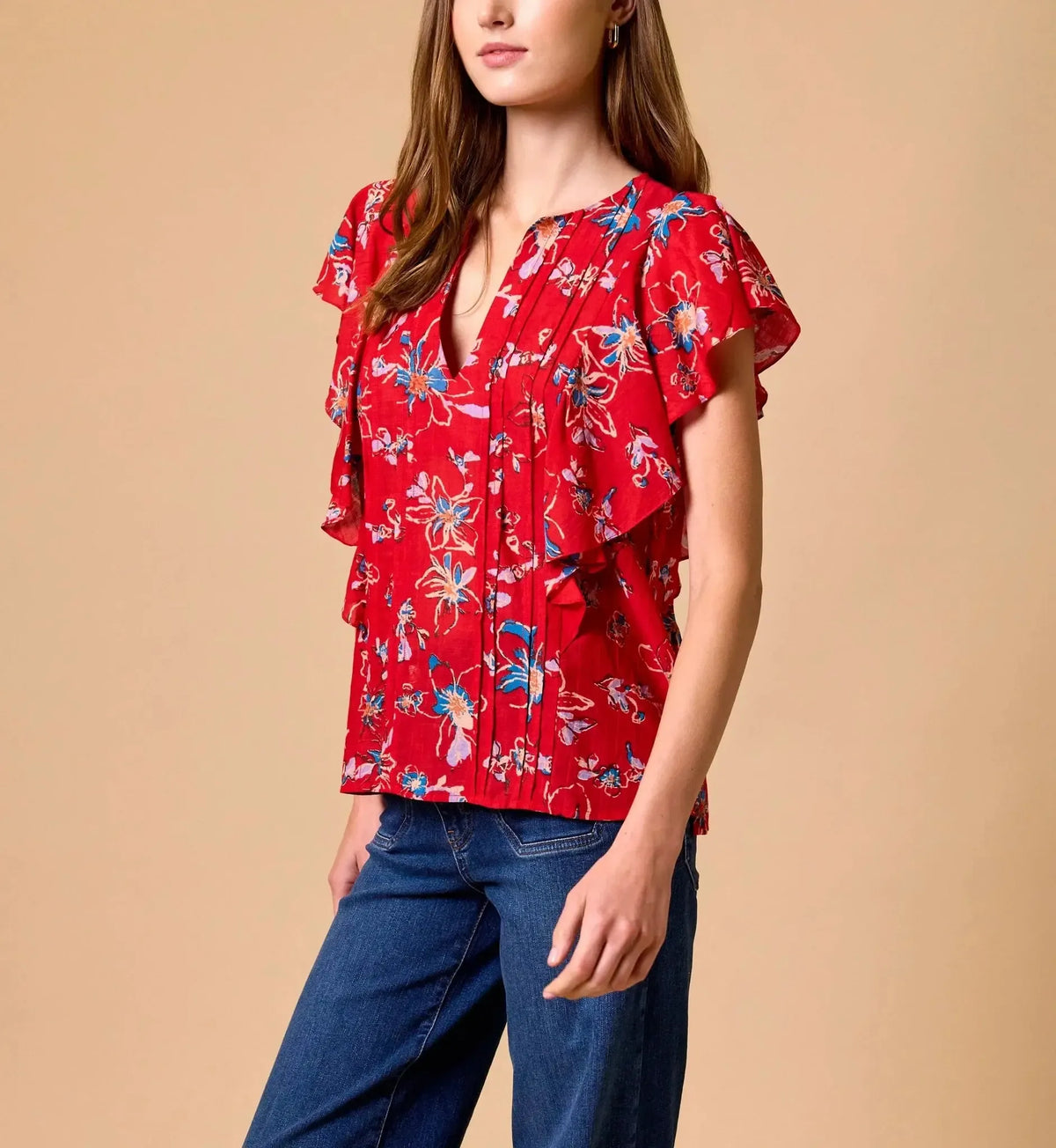 Cleobella Sheenie Blouse- Fiore Rosso-Hand In Pocket
