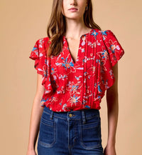 Cleobella Sheenie Blouse- Fiore Rosso-Hand In Pocket