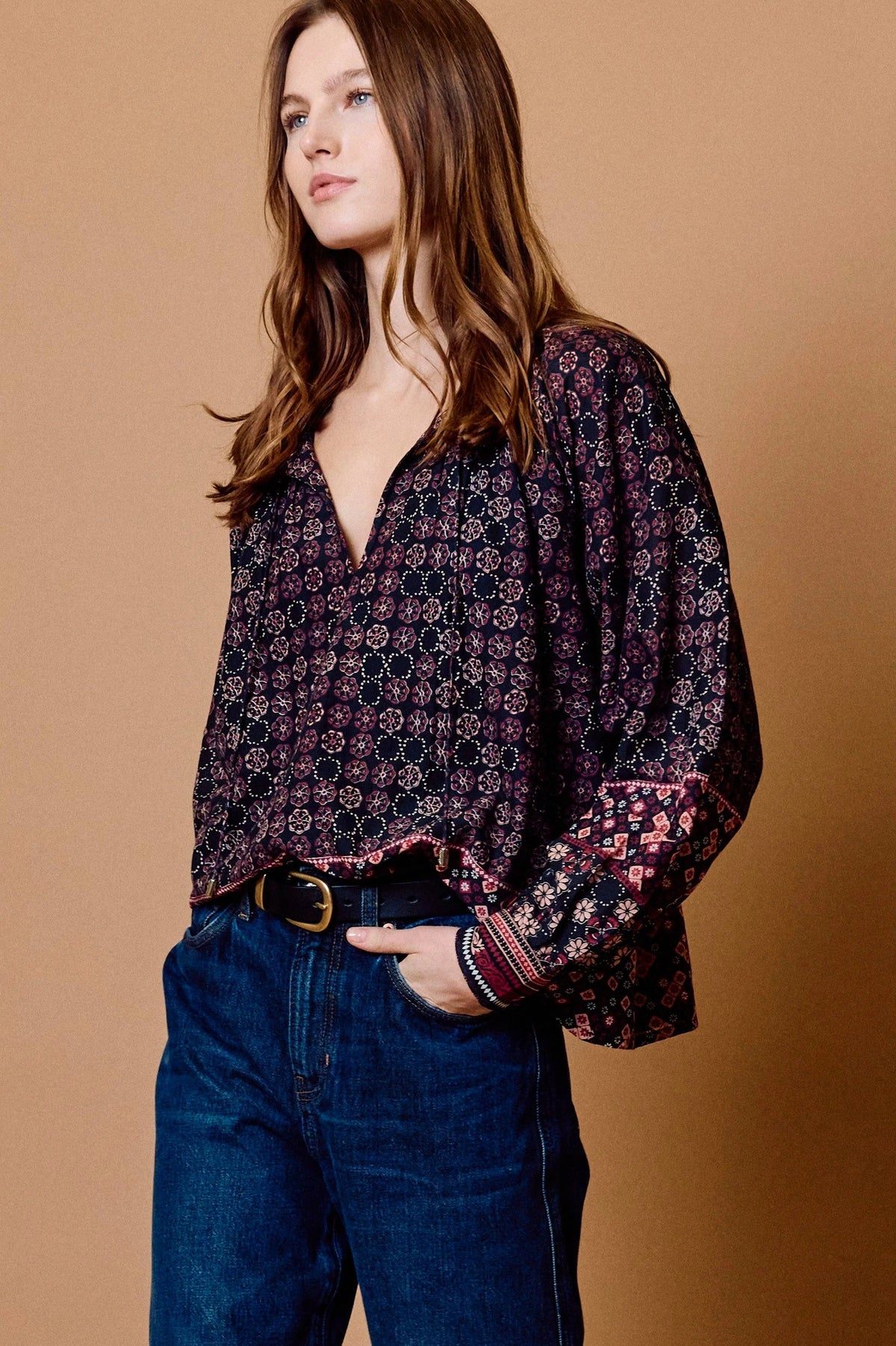 Cleobella Sonya Top - Zocalo Rose Tan-Hand In Pocket