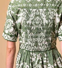 Cleobella Starling Mini Dress-Verdant Flight-Hand In Pocket