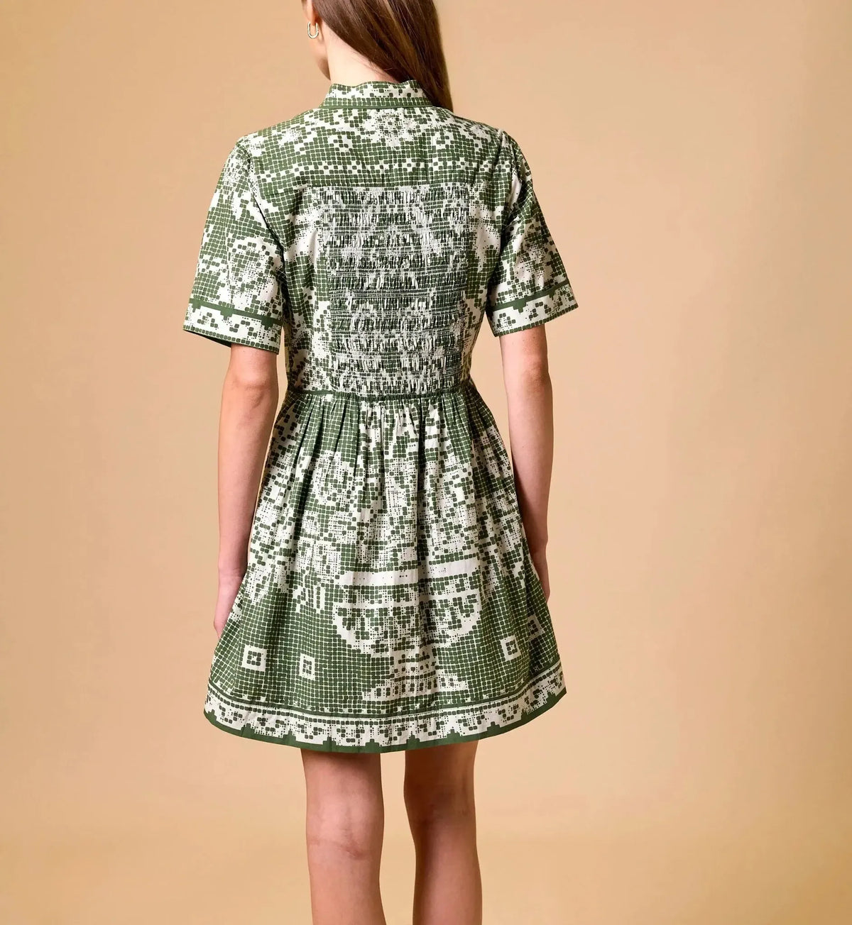 Cleobella Starling Mini Dress-Verdant Flight-Hand In Pocket