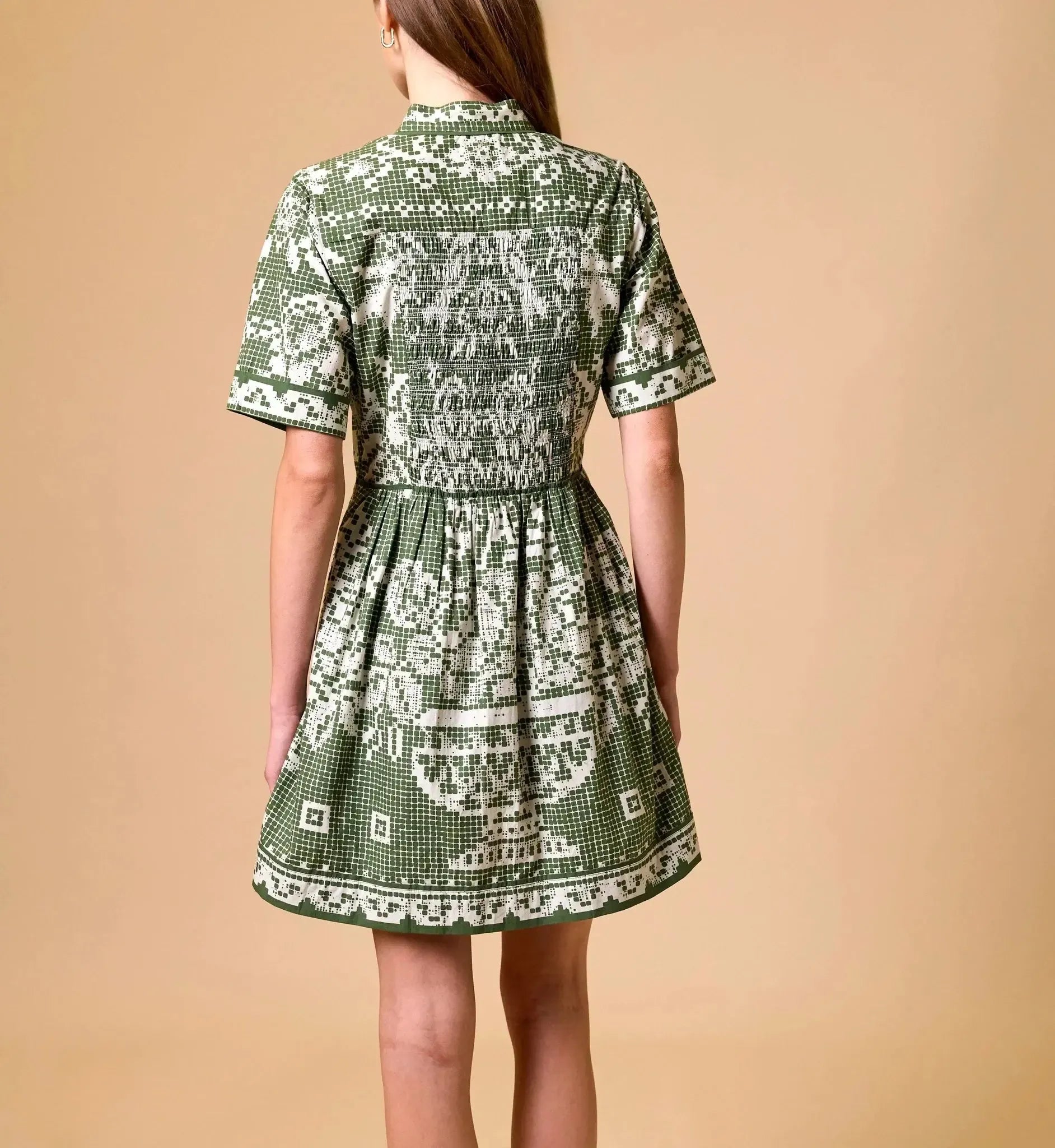 Cleobella Starling Mini Dress-Verdant Flight-Hand In Pocket