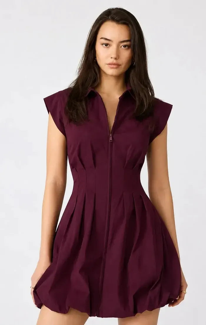 Steve Madden Dyanne Dress - Deep Fig-Hand In Pocket