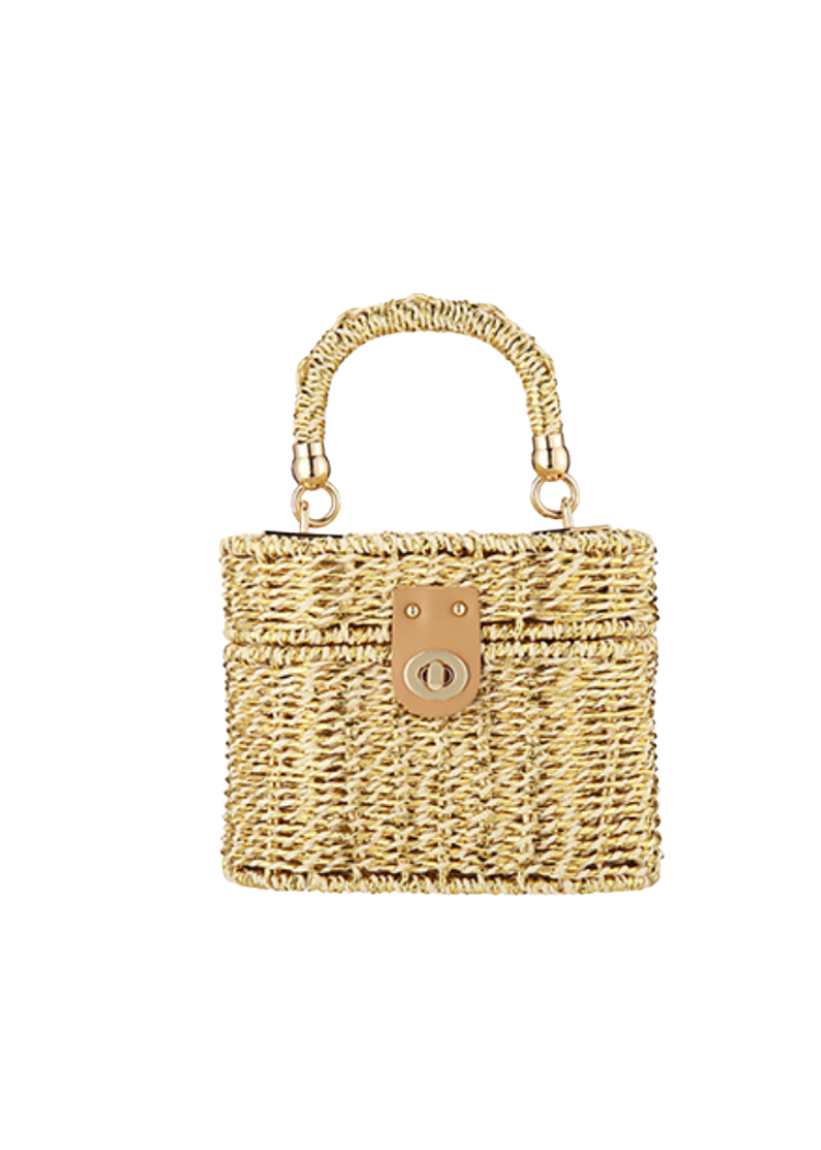 Soleil Top Handled Box Clutch- Silver-Hand In Pocket
