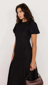 MINKPINK Anais Drop Waist Midi Dress- Black-Hand In Pocket