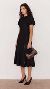 MINKPINK Anais Drop Waist Midi Dress- Black-Hand In Pocket