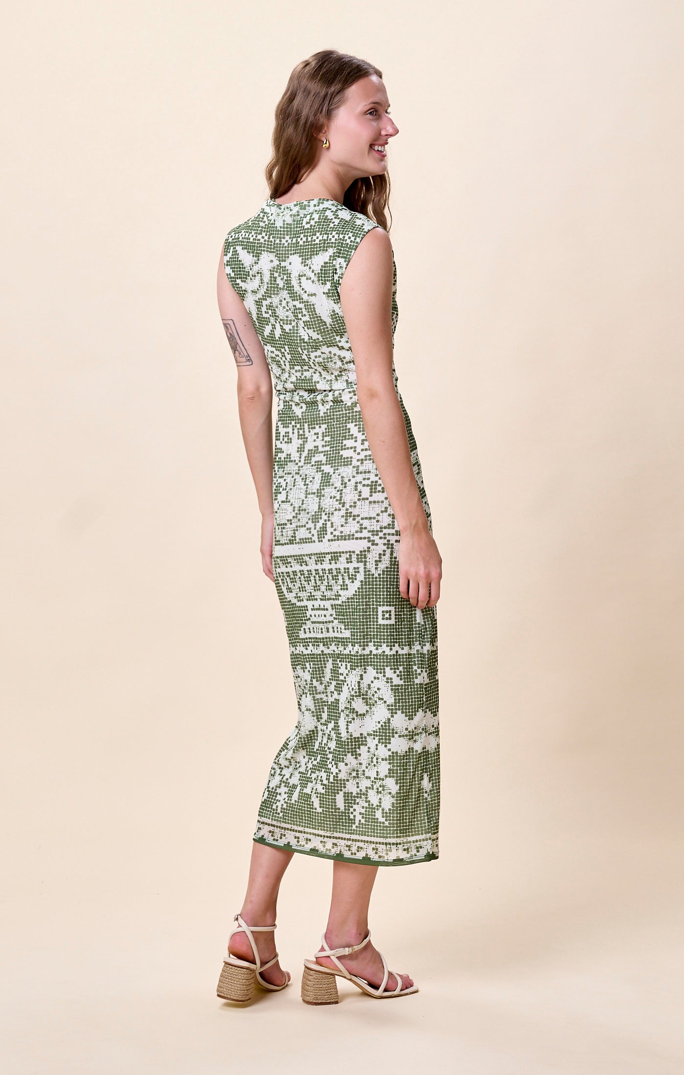 Cleobella Summer Ankle Dress- Verdant Flight-Hand In Pocket