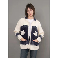 RD Style Taji Raglan Cardigan - Navy-Hand In Pocket