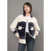 RD Style Taji Raglan Cardigan - Navy-Hand In Pocket