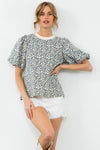 THML Daisy Flower Print Top-Hand In Pocket
