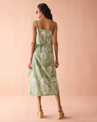 Omika Sammi Skirt - Macie Matcha-Hand In Pocket