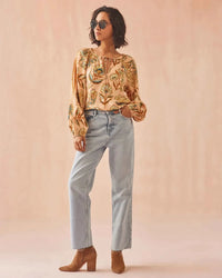 Omika Tiya Blouse- Aleena Butternut-Hand In Pocket