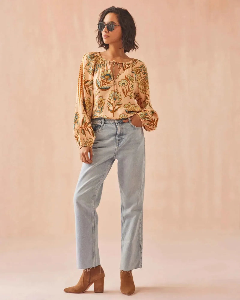 Omika Tiya Blouse- Aleena Butternut-Hand In Pocket