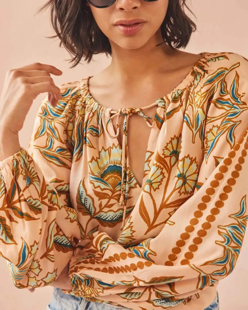 Omika Tiya Blouse- Aleena Butternut-Hand In Pocket