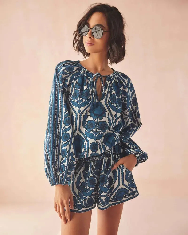 Omika Tiya Blouse - Tessa Santorini-Hand In Pocket