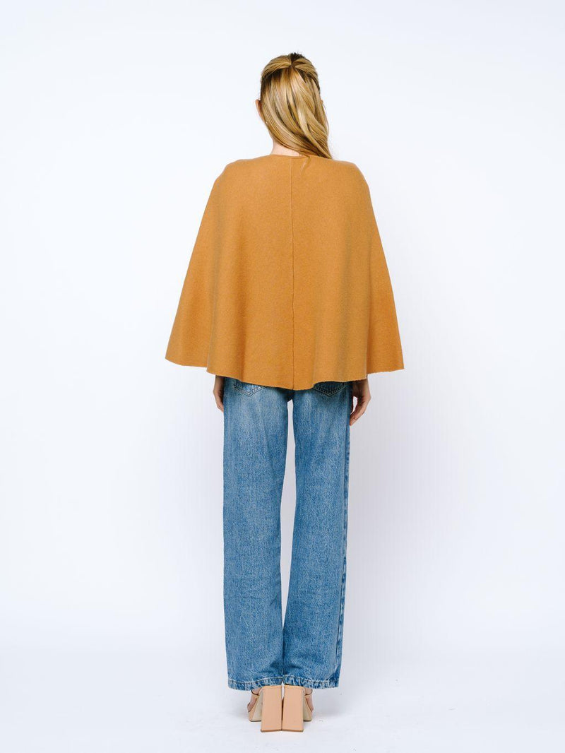 Ciebon Fanny Poncho Jacket - Brown-Hand In Pocket