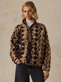 Faherty Fireside Fleece Pullover - Sandy Lights-Hand In Pocket