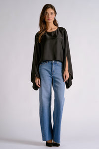 Elan Audrey Cropped Top - Black-Hand In Pocket