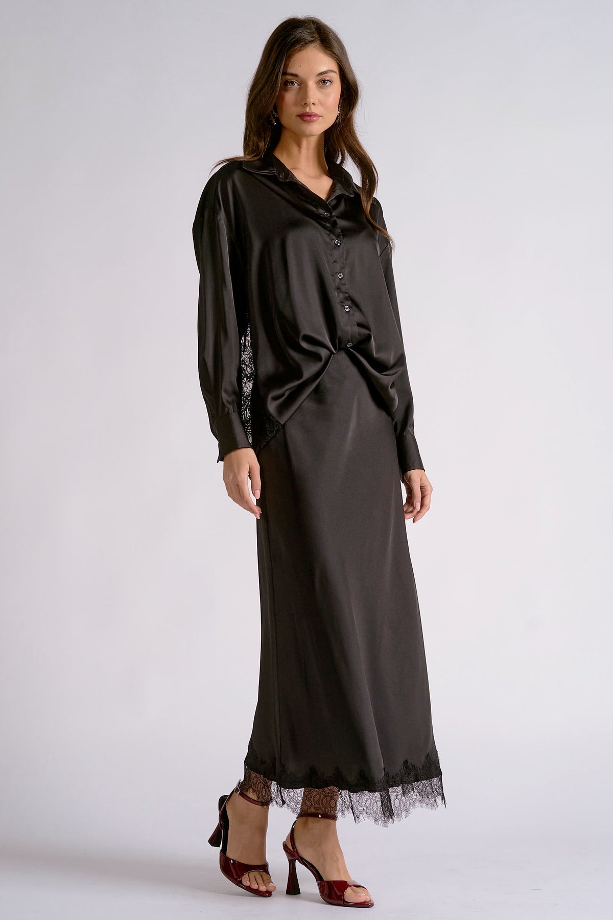 Elan Maxi Skirt - Black-Hand In Pocket