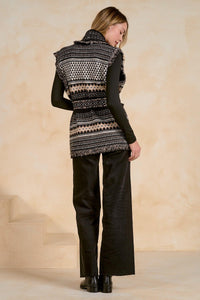 Elan Sleeveless Sweater Cardigan - Black-Hand In Pocket