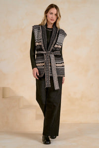 Elan Sleeveless Sweater Cardigan - Black-Hand In Pocket