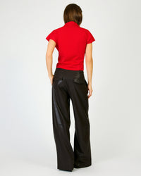 Line + Dot High Neck Lennon Top - Tomato-Hand In Pocket