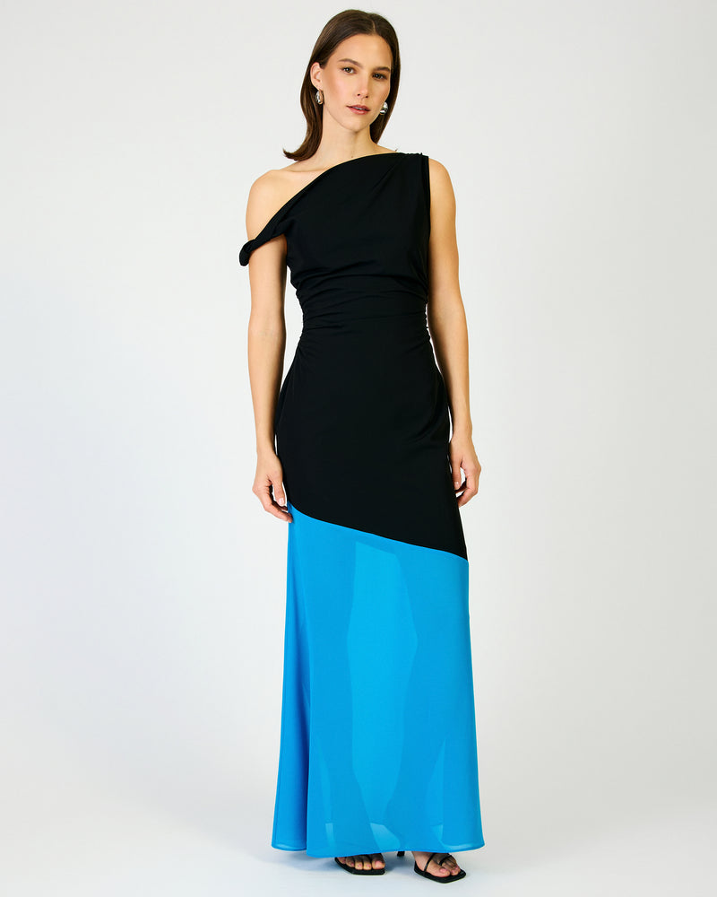 Line + Dot Mia Maxi Dress - Black Multi-Hand In Pocket