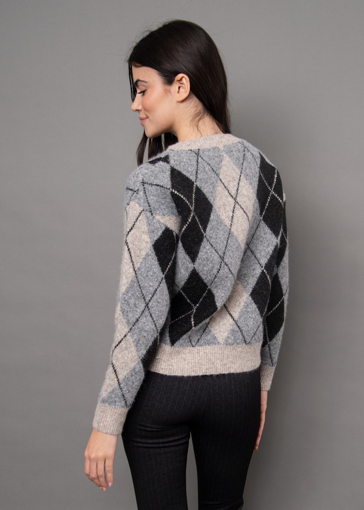 RD Style Agrippina Cardigan - Argyle-Hand In Pocket