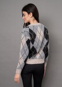 RD Style Agrippina Cardigan - Argyle-Hand In Pocket