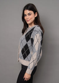 RD Style Agrippina Cardigan - Argyle-Hand In Pocket