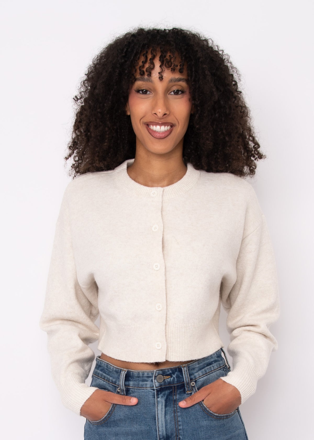 RD Style Neave Cardigan - Sea Pearl-Hand In Pocket